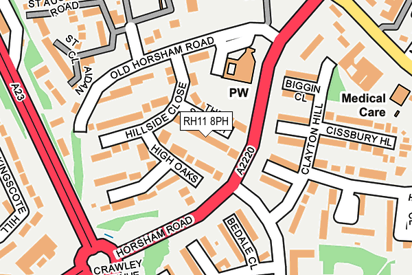 RH11 8PH map - OS OpenMap – Local (Ordnance Survey)