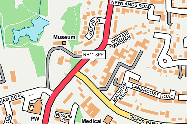 RH11 8PP map - OS OpenMap – Local (Ordnance Survey)