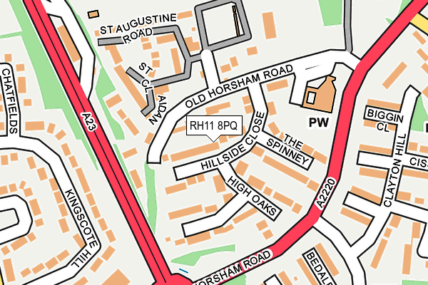 RH11 8PQ map - OS OpenMap – Local (Ordnance Survey)