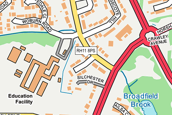 RH11 8PS map - OS OpenMap – Local (Ordnance Survey)