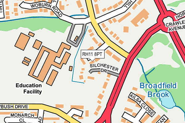 RH11 8PT map - OS OpenMap – Local (Ordnance Survey)