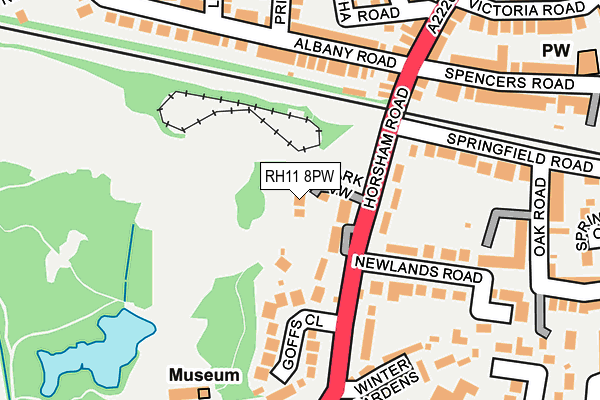 RH11 8PW map - OS OpenMap – Local (Ordnance Survey)