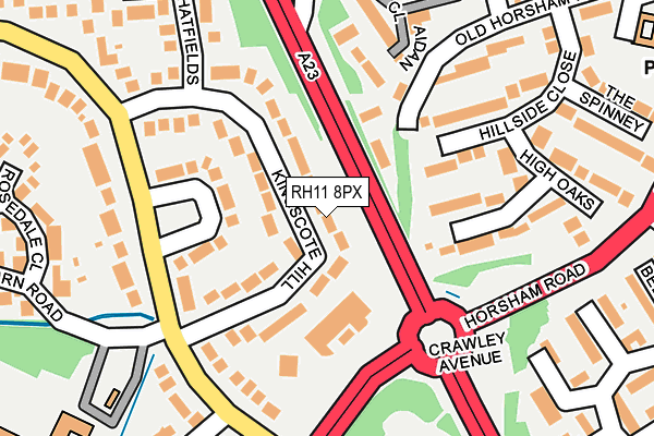 RH11 8PX map - OS OpenMap – Local (Ordnance Survey)