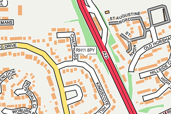 RH11 8PY map - OS OpenMap – Local (Ordnance Survey)