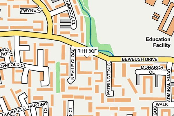 RH11 8QF map - OS OpenMap – Local (Ordnance Survey)