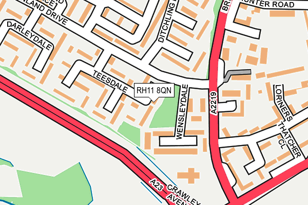 RH11 8QN map - OS OpenMap – Local (Ordnance Survey)