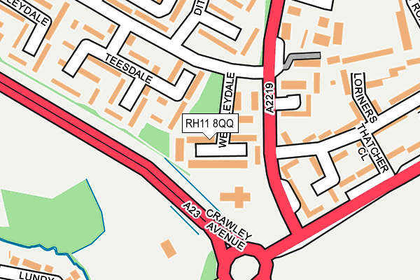 RH11 8QQ map - OS OpenMap – Local (Ordnance Survey)