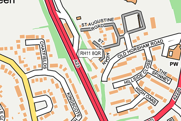 RH11 8QR map - OS OpenMap – Local (Ordnance Survey)