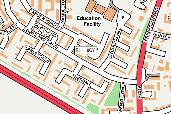 RH11 8QY map - OS OpenMap – Local (Ordnance Survey)