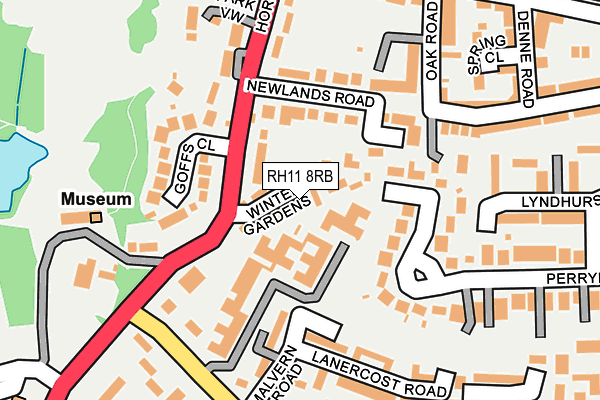 RH11 8RB map - OS OpenMap – Local (Ordnance Survey)