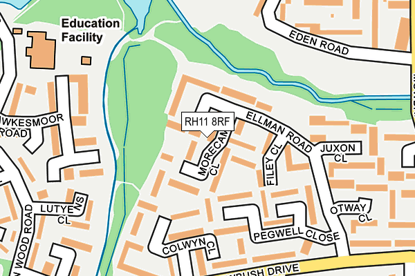 RH11 8RF map - OS OpenMap – Local (Ordnance Survey)