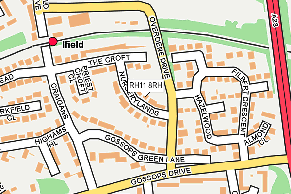 RH11 8RH map - OS OpenMap – Local (Ordnance Survey)