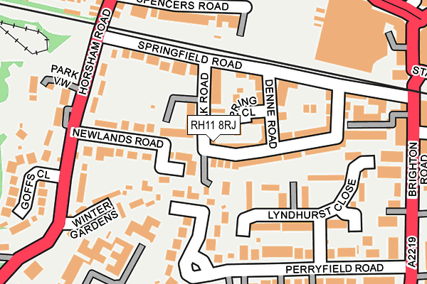 RH11 8RJ map - OS OpenMap – Local (Ordnance Survey)