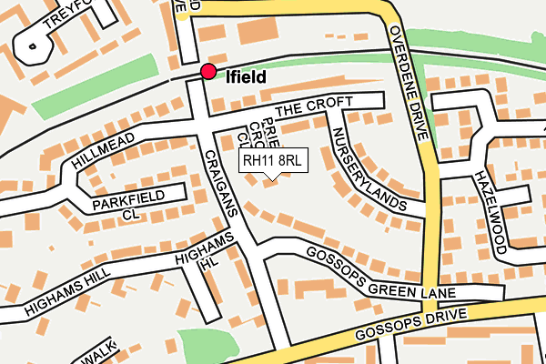 RH11 8RL map - OS OpenMap – Local (Ordnance Survey)