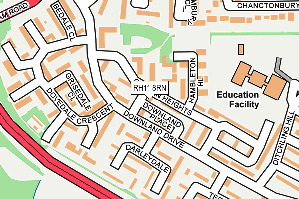 RH11 8RN map - OS OpenMap – Local (Ordnance Survey)