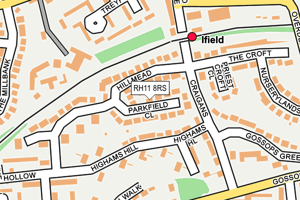 RH11 8RS map - OS OpenMap – Local (Ordnance Survey)