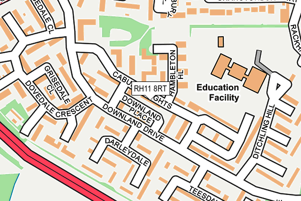 RH11 8RT map - OS OpenMap – Local (Ordnance Survey)