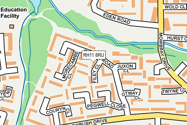 RH11 8RU map - OS OpenMap – Local (Ordnance Survey)