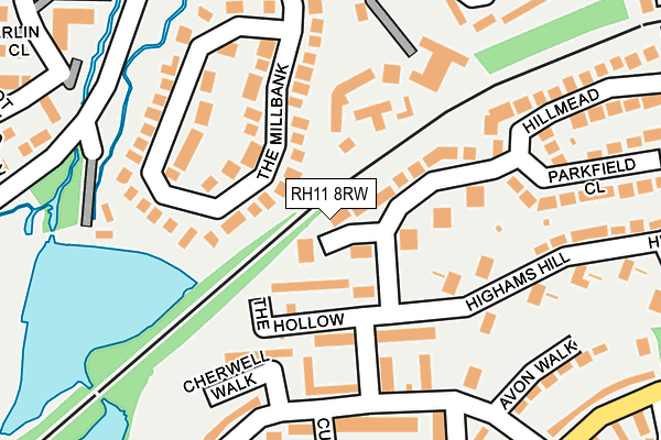 RH11 8RW map - OS OpenMap – Local (Ordnance Survey)