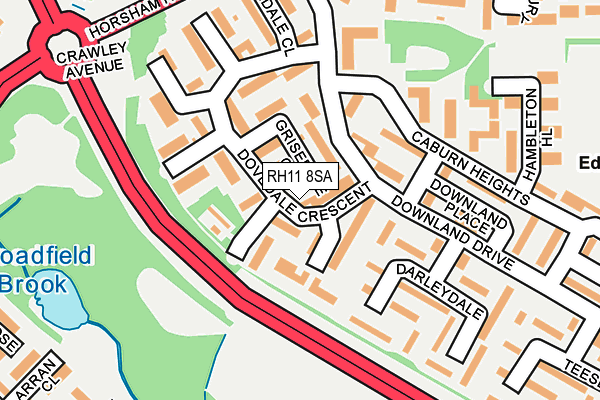 RH11 8SA map - OS OpenMap – Local (Ordnance Survey)