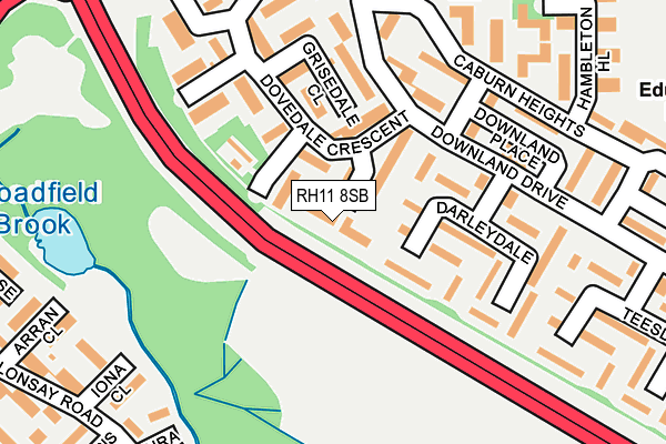 RH11 8SB map - OS OpenMap – Local (Ordnance Survey)