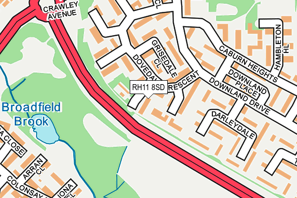 RH11 8SD map - OS OpenMap – Local (Ordnance Survey)