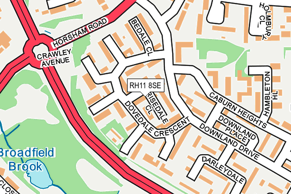 RH11 8SE map - OS OpenMap – Local (Ordnance Survey)