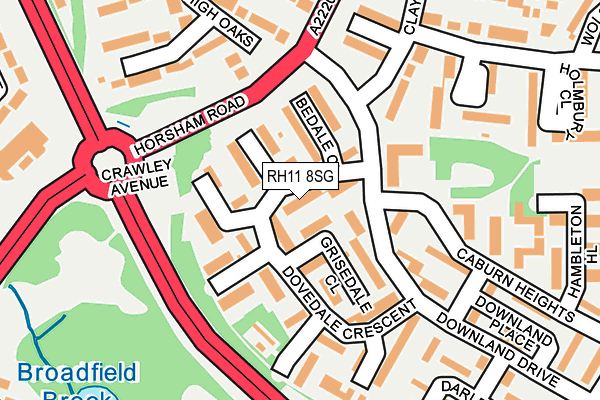 RH11 8SG map - OS OpenMap – Local (Ordnance Survey)