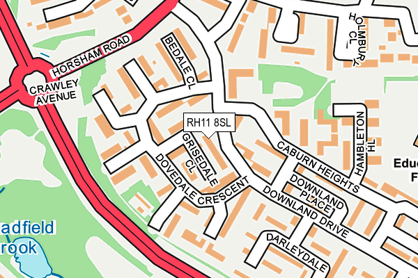 RH11 8SL map - OS OpenMap – Local (Ordnance Survey)