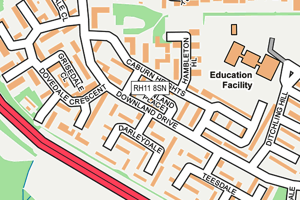 RH11 8SN map - OS OpenMap – Local (Ordnance Survey)