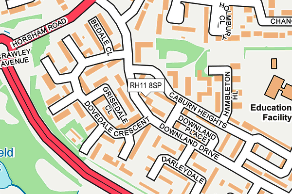 RH11 8SP map - OS OpenMap – Local (Ordnance Survey)