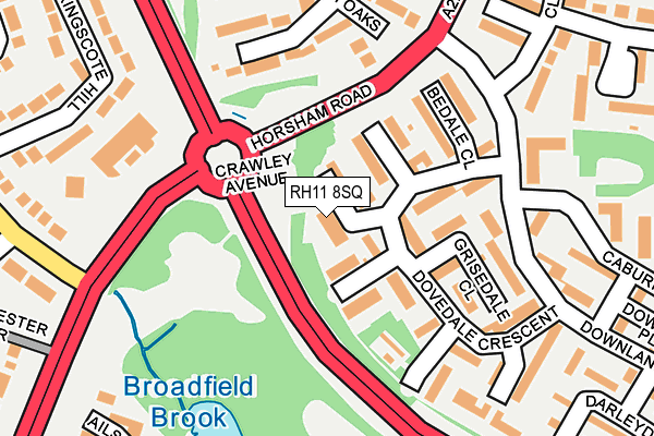 RH11 8SQ map - OS OpenMap – Local (Ordnance Survey)