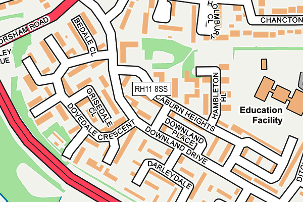 RH11 8SS map - OS OpenMap – Local (Ordnance Survey)