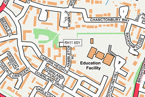 RH11 8SY map - OS OpenMap – Local (Ordnance Survey)