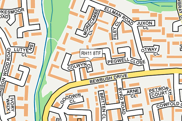 RH11 8TF map - OS OpenMap – Local (Ordnance Survey)