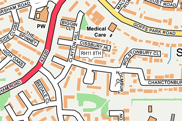 RH11 8TH map - OS OpenMap – Local (Ordnance Survey)