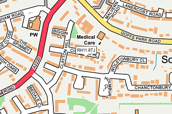 RH11 8TJ map - OS OpenMap – Local (Ordnance Survey)