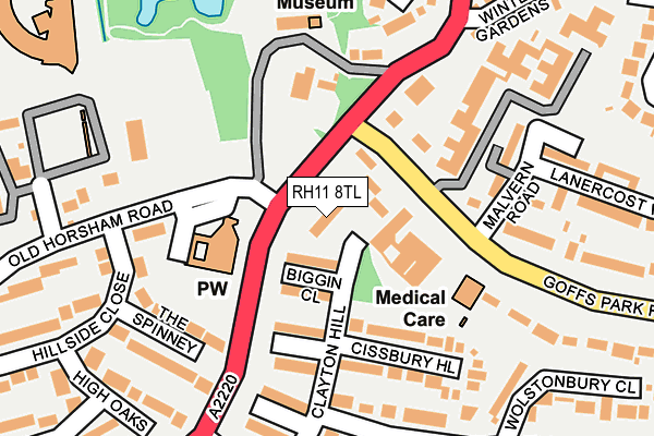 RH11 8TL map - OS OpenMap – Local (Ordnance Survey)