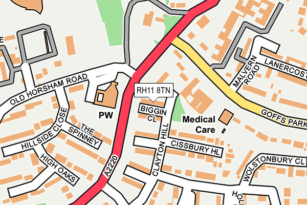 RH11 8TN map - OS OpenMap – Local (Ordnance Survey)