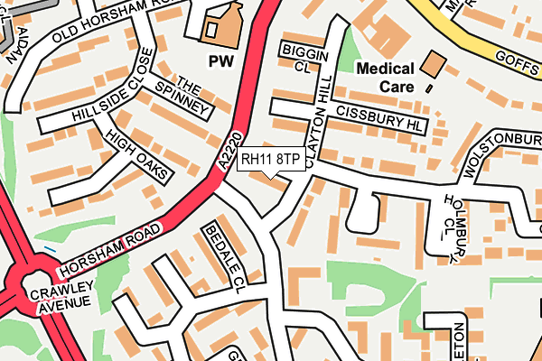 RH11 8TP map - OS OpenMap – Local (Ordnance Survey)