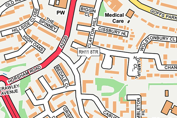 RH11 8TR map - OS OpenMap – Local (Ordnance Survey)