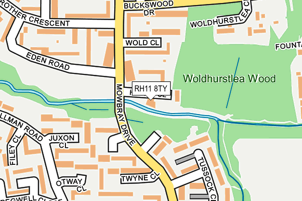 RH11 8TY map - OS OpenMap – Local (Ordnance Survey)