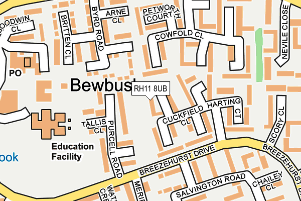 RH11 8UB map - OS OpenMap – Local (Ordnance Survey)