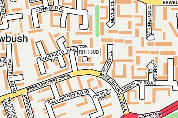 RH11 8UD map - OS OpenMap – Local (Ordnance Survey)
