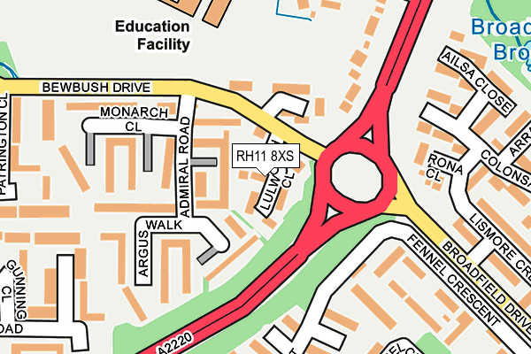 RH11 8XS map - OS OpenMap – Local (Ordnance Survey)