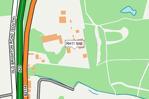 RH11 9AB map - OS OpenMap – Local (Ordnance Survey)