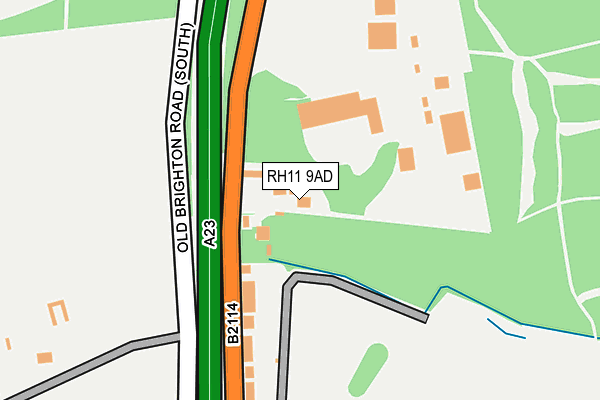 RH11 9AD map - OS OpenMap – Local (Ordnance Survey)