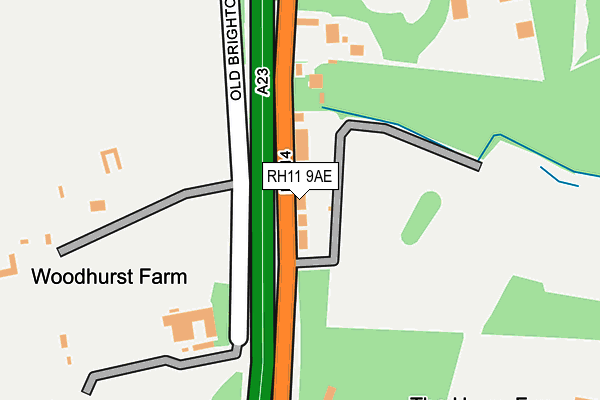 RH11 9AE map - OS OpenMap – Local (Ordnance Survey)