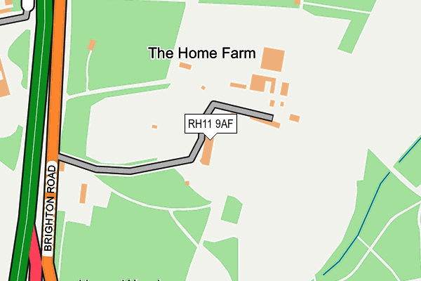 RH11 9AF map - OS OpenMap – Local (Ordnance Survey)