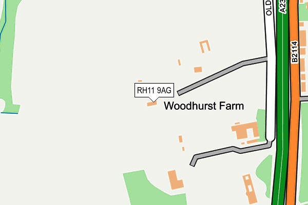 RH11 9AG map - OS OpenMap – Local (Ordnance Survey)